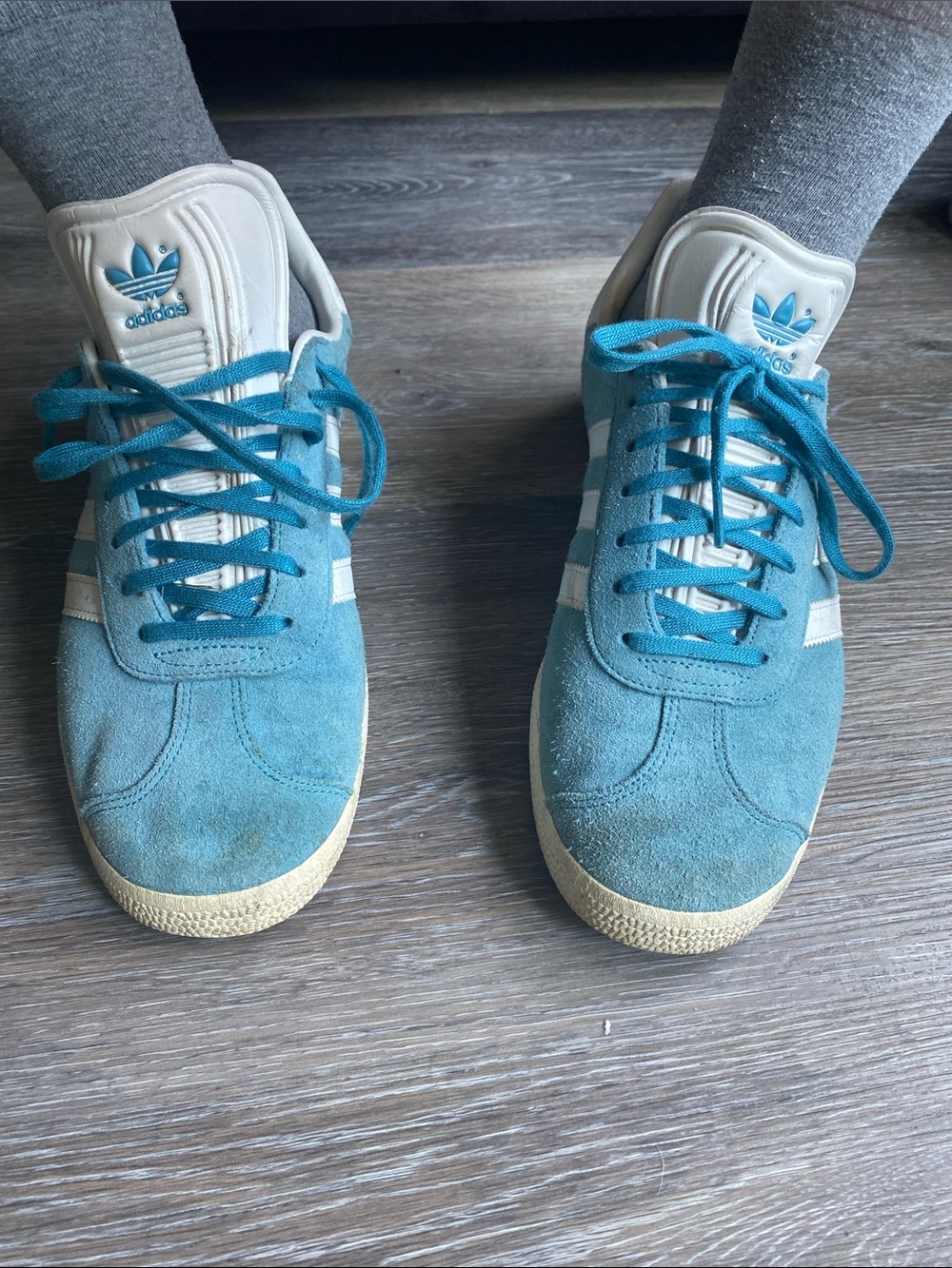 adidas Suede Blue Low-Top Sneakers with White Stripes